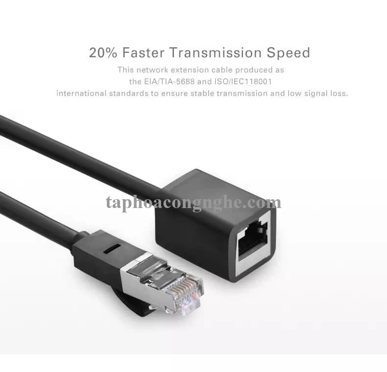 Ugreen 11278 0.5M màu Đen Cáp nối dài Ethernet CAT6 FTP RJ45 NW112 30011278